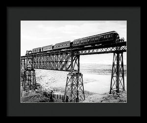 Scenic View - Train On Bridge - Framed Print