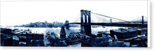 Load image into Gallery viewer, Scenic Vintage Brroklyn Bridge In Blue - Canvas Print