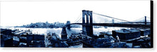 Load image into Gallery viewer, Scenic Vintage Brroklyn Bridge In Blue - Canvas Print