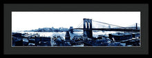 Load image into Gallery viewer, Scenic Vintage Brroklyn Bridge In Blue - Framed Print