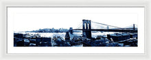 Load image into Gallery viewer, Scenic Vintage Brroklyn Bridge In Blue - Framed Print