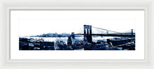 Load image into Gallery viewer, Scenic Vintage Brroklyn Bridge In Blue - Framed Print