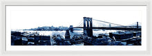 Load image into Gallery viewer, Scenic Vintage Brroklyn Bridge In Blue - Framed Print