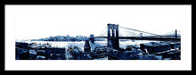 Load image into Gallery viewer, Scenic Vintage Brroklyn Bridge In Blue - Framed Print