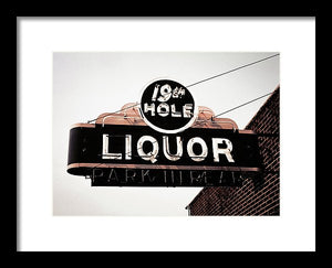 Vintage Bar Sign - 19th Hole - Framed Print