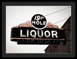 Vintage Bar Sign - 19th Hole - Framed Print