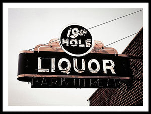 Vintage Bar Sign - 19th Hole - Framed Print