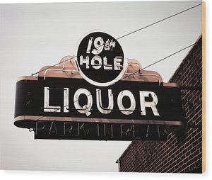 Vintage Bar Sign - 19th Hole - Wood Print