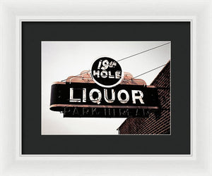 Vintage Bar Sign - 19th Hole - Framed Print