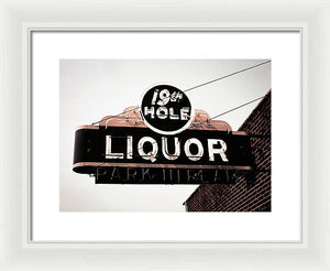 Vintage Bar Sign - 19th Hole - Framed Print