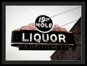 Vintage Bar Sign - 19th Hole - Framed Print