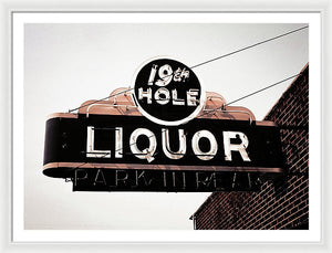 Vintage Bar Sign - 19th Hole - Framed Print