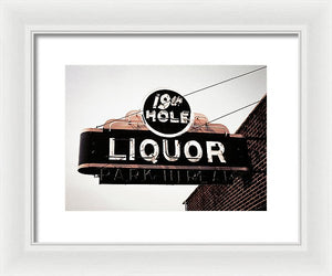 Vintage Bar Sign - 19th Hole - Framed Print