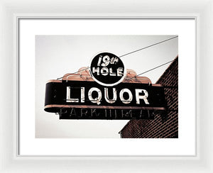 Vintage Bar Sign - 19th Hole - Framed Print