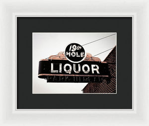 Vintage Bar Sign - 19th Hole - Framed Print