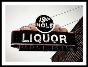 Vintage Bar Sign - 19th Hole - Framed Print