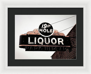 Vintage Bar Sign - 19th Hole - Framed Print