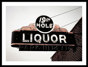 Vintage Bar Sign - 19th Hole - Framed Print