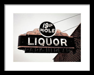 Vintage Bar Sign - 19th Hole - Framed Print