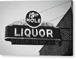 Vintage Bar Sign - Black And White - Canvas Print