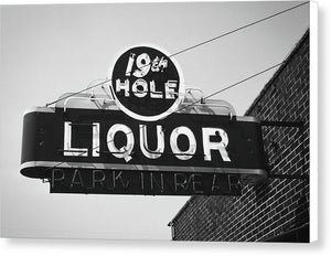 Vintage Bar Sign - Black And White - Canvas Print