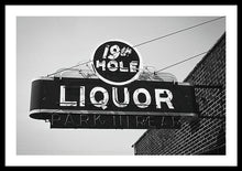 Load image into Gallery viewer, Vintage Bar Sign - Black And White - Framed Print