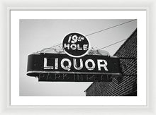 Load image into Gallery viewer, Vintage Bar Sign - Black And White - Framed Print