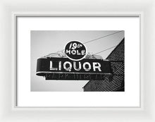 Load image into Gallery viewer, Vintage Bar Sign - Black And White - Framed Print