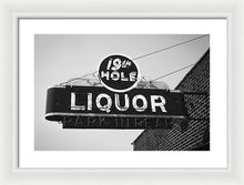 Load image into Gallery viewer, Vintage Bar Sign - Black And White - Framed Print