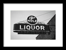 Load image into Gallery viewer, Vintage Bar Sign - Black And White - Framed Print