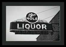 Load image into Gallery viewer, Vintage Bar Sign - Black And White - Framed Print