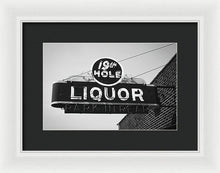 Load image into Gallery viewer, Vintage Bar Sign - Black And White - Framed Print