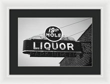 Load image into Gallery viewer, Vintage Bar Sign - Black And White - Framed Print