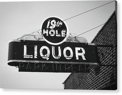 Vintage Bar Sign - Black And White - Acrylic Print