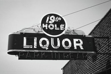 Vintage Bar Sign - Black And White - Art Print