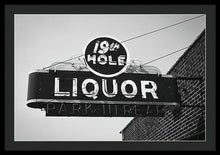 Load image into Gallery viewer, Vintage Bar Sign - Black And White - Framed Print