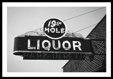 Load image into Gallery viewer, Vintage Bar Sign - Black And White - Framed Print