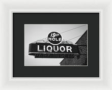 Load image into Gallery viewer, Vintage Bar Sign - Black And White - Framed Print