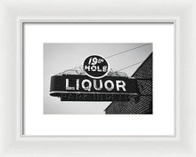 Load image into Gallery viewer, Vintage Bar Sign - Black And White - Framed Print