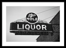 Load image into Gallery viewer, Vintage Bar Sign - Black And White - Framed Print