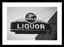 Load image into Gallery viewer, Vintage Bar Sign - Black And White - Framed Print