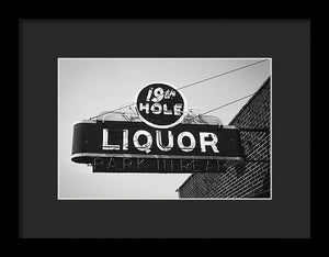 Vintage Bar Sign - Black And White - Framed Print