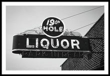 Load image into Gallery viewer, Vintage Bar Sign - Black And White - Framed Print