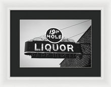 Load image into Gallery viewer, Vintage Bar Sign - Black And White - Framed Print