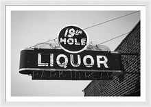 Load image into Gallery viewer, Vintage Bar Sign - Black And White - Framed Print