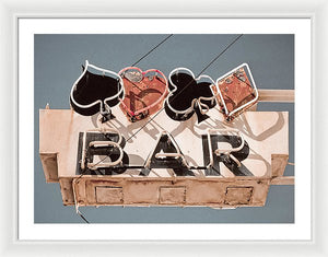 Vintage Bar Sign - Framed Print