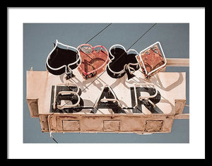 Vintage Bar Sign - Framed Print