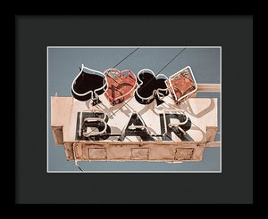 Vintage Bar Sign - Framed Print