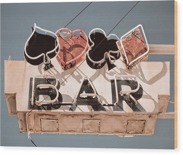 Vintage Bar Sign - Wood Print