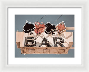 Vintage Bar Sign - Framed Print